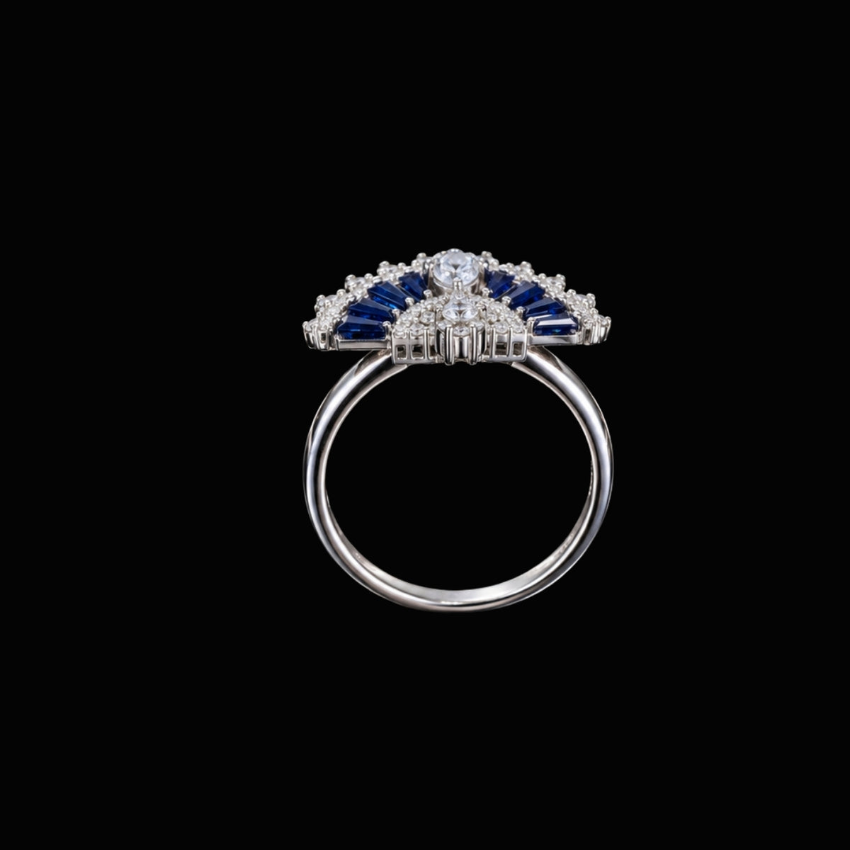 Blue CZ Butterfly Ring