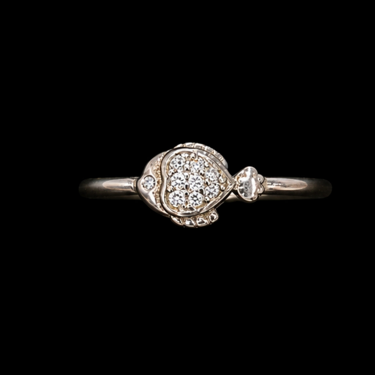 Silver CZ Ring with Enamel Work