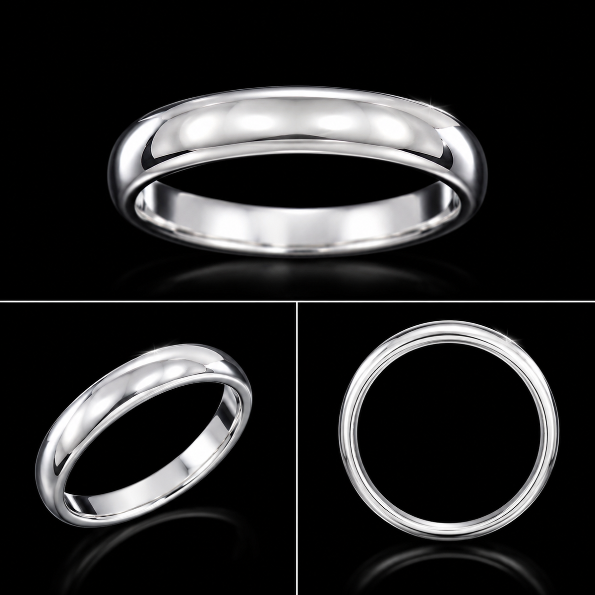 A silver ring with enamel work on a plain background