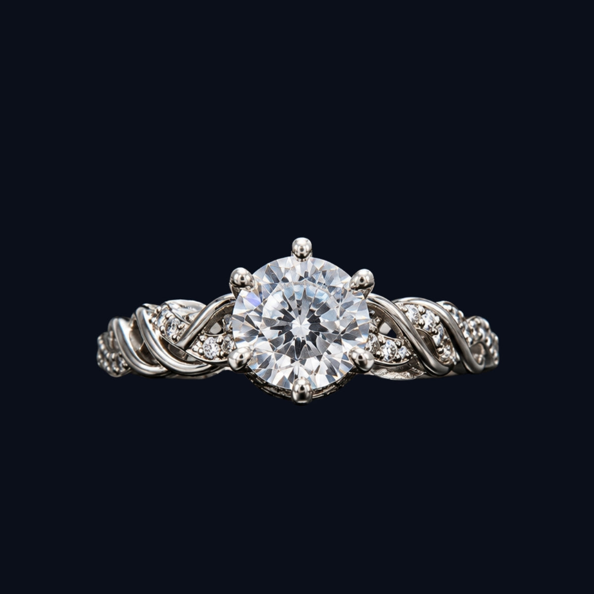 Crown Ring with CZ Stones