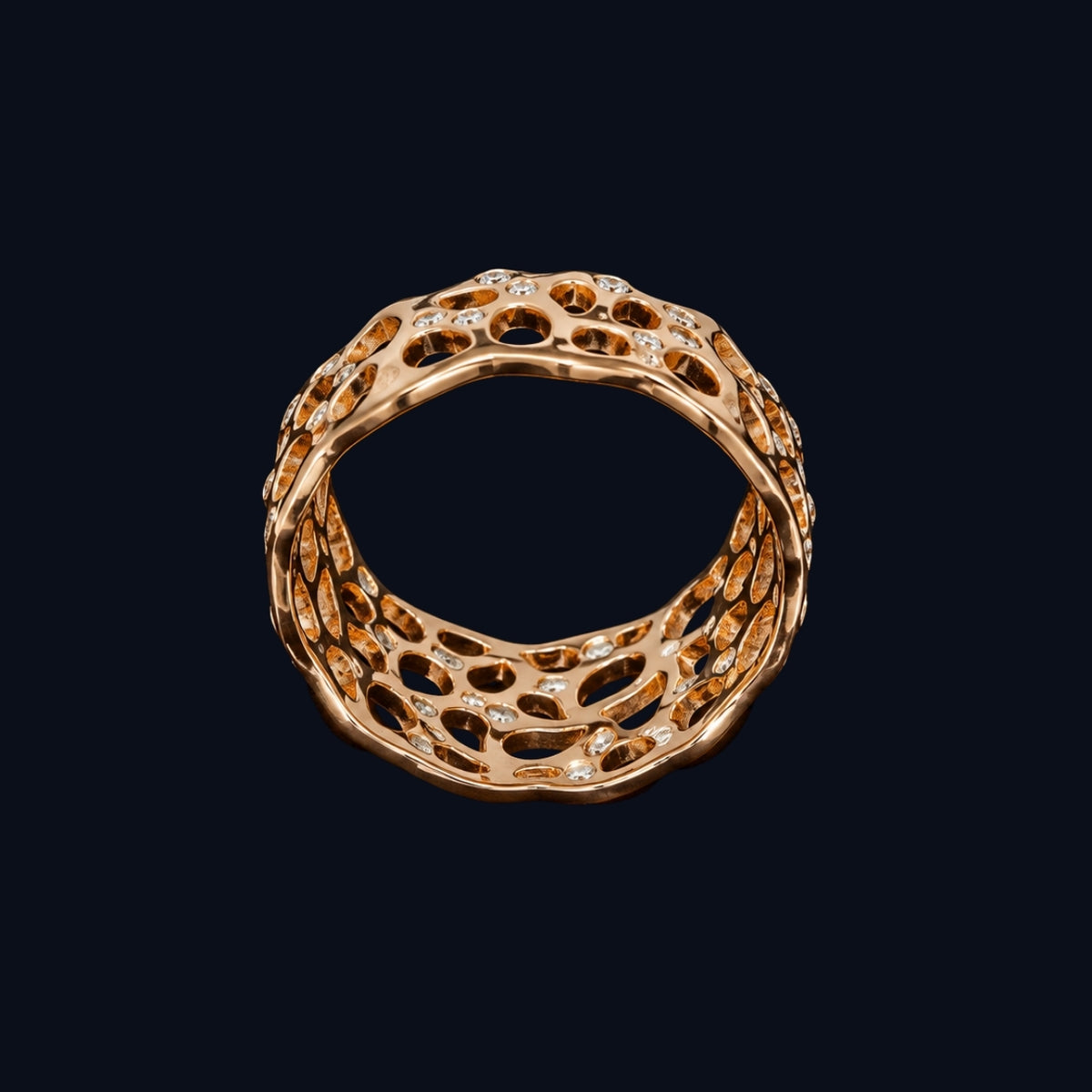 Silver Rose-Gold Lace Band