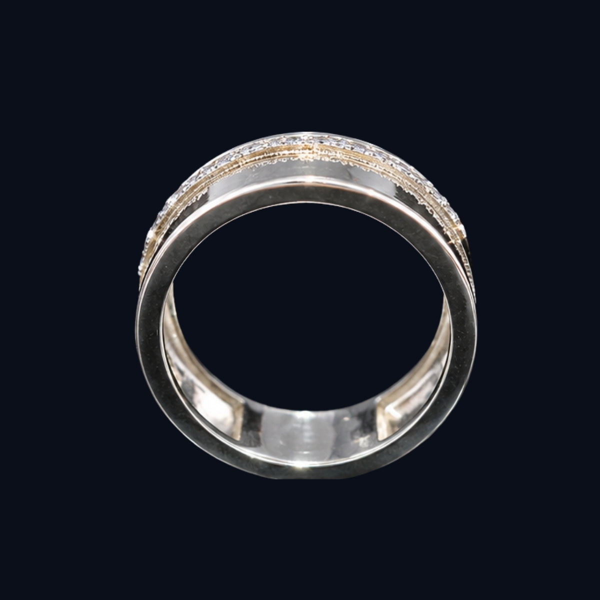 Silver Band with CZ Stones