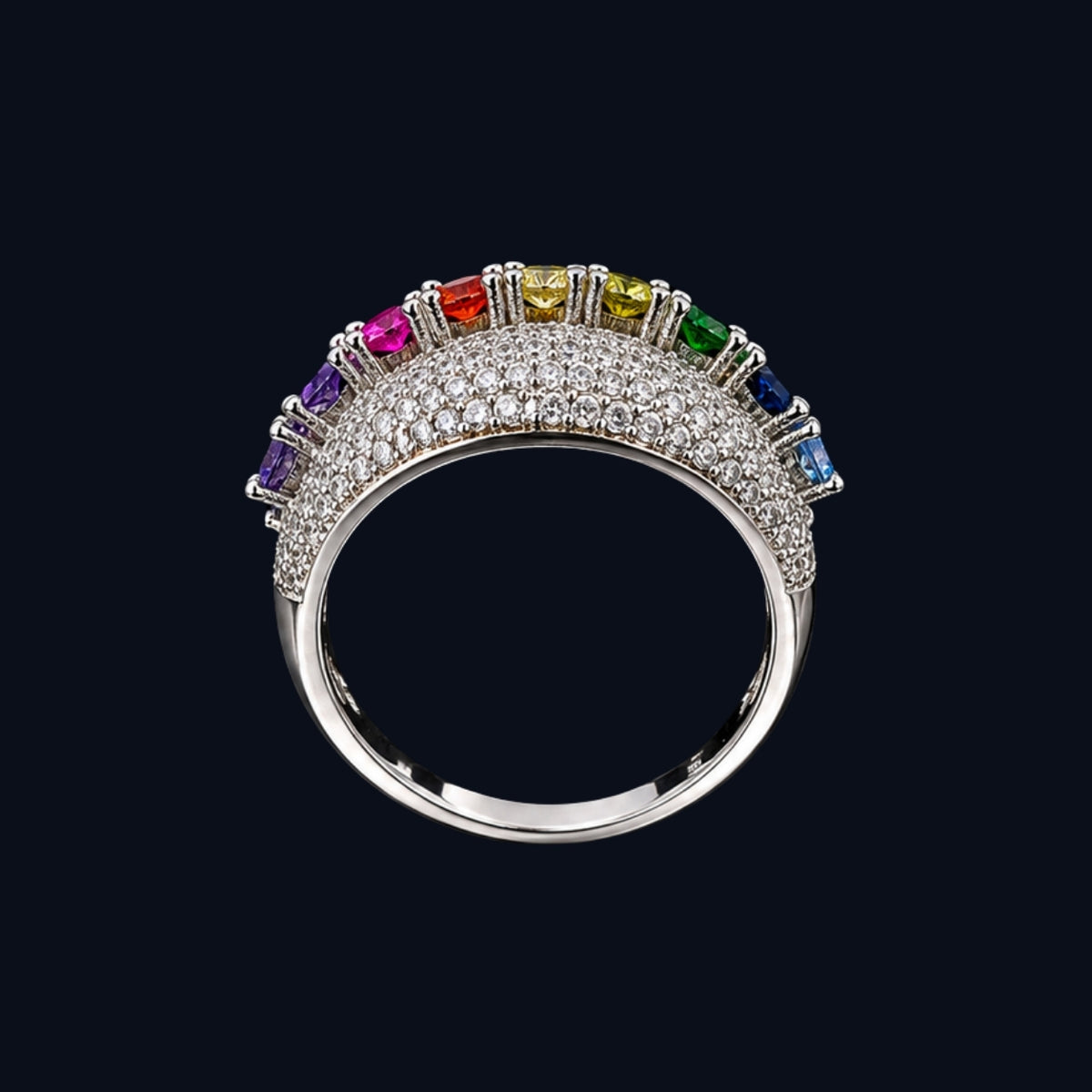Rainbow CZ Ring