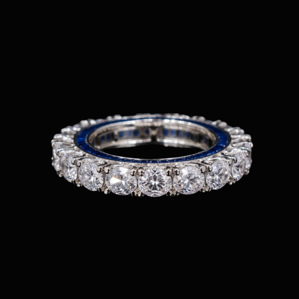 Blue and White CZ Ring