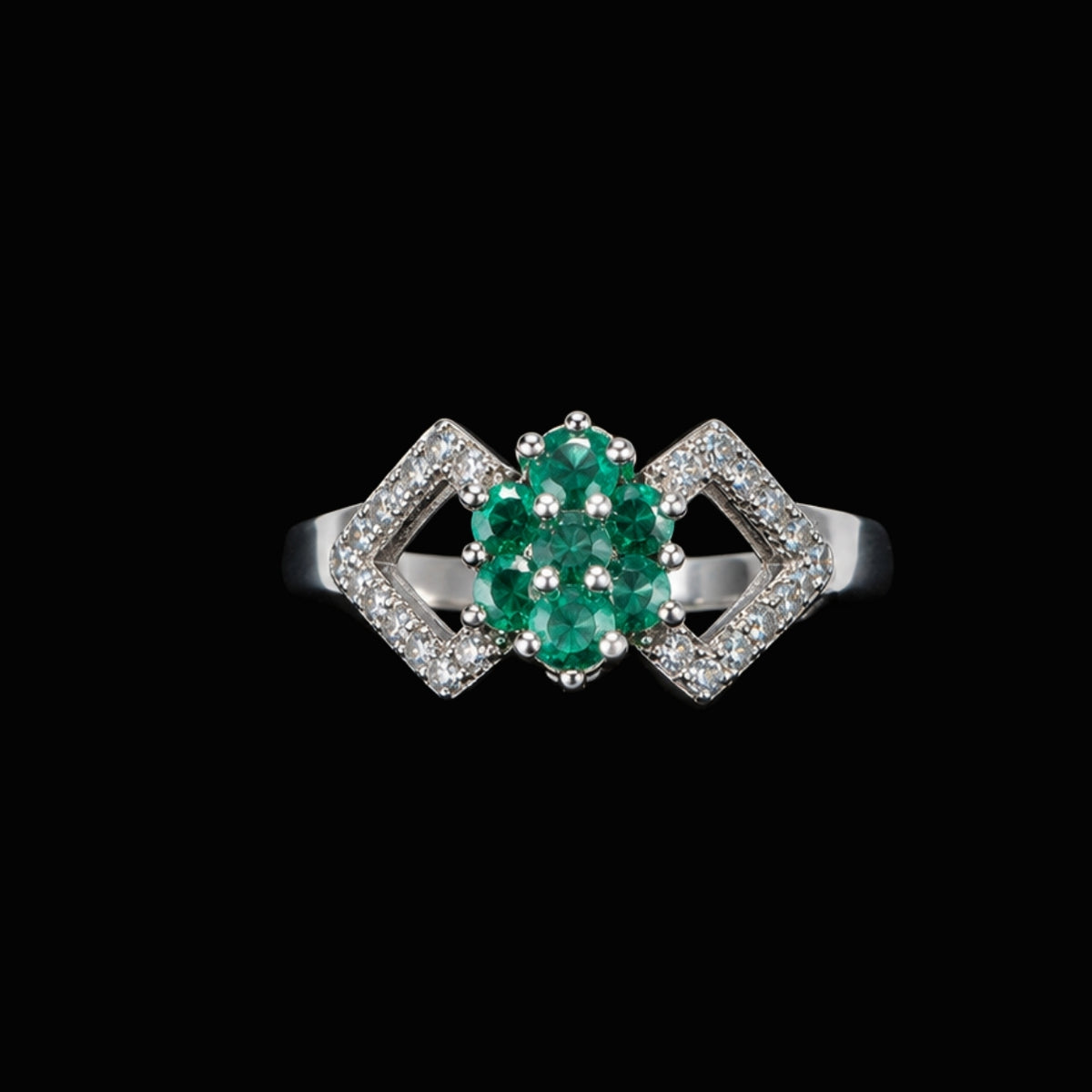 Emerald and CZ Ring