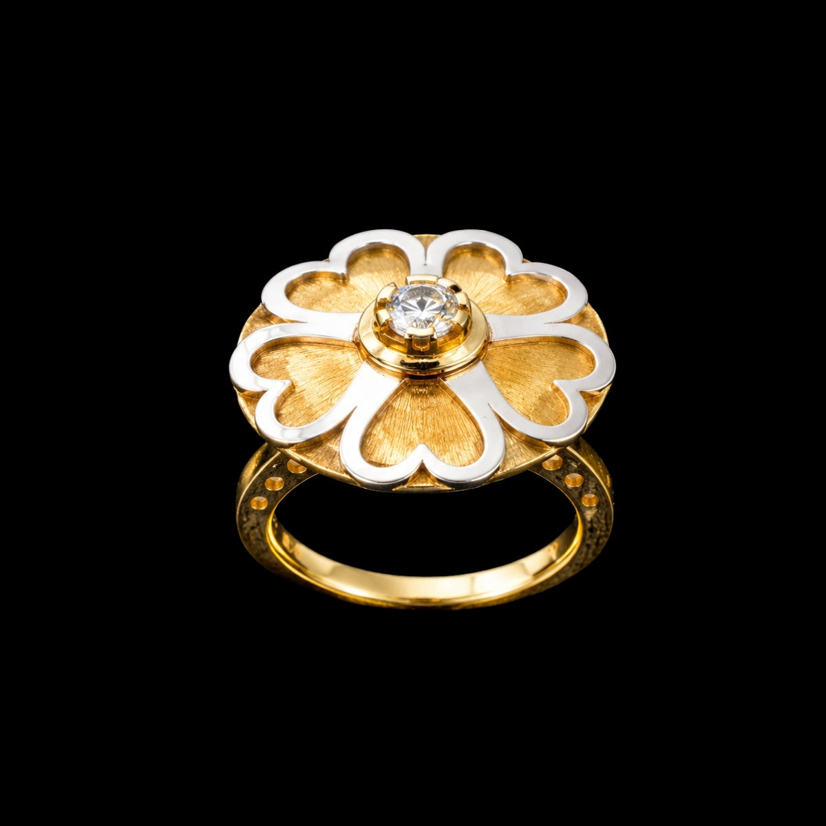 Gold and Silver Flower Ring