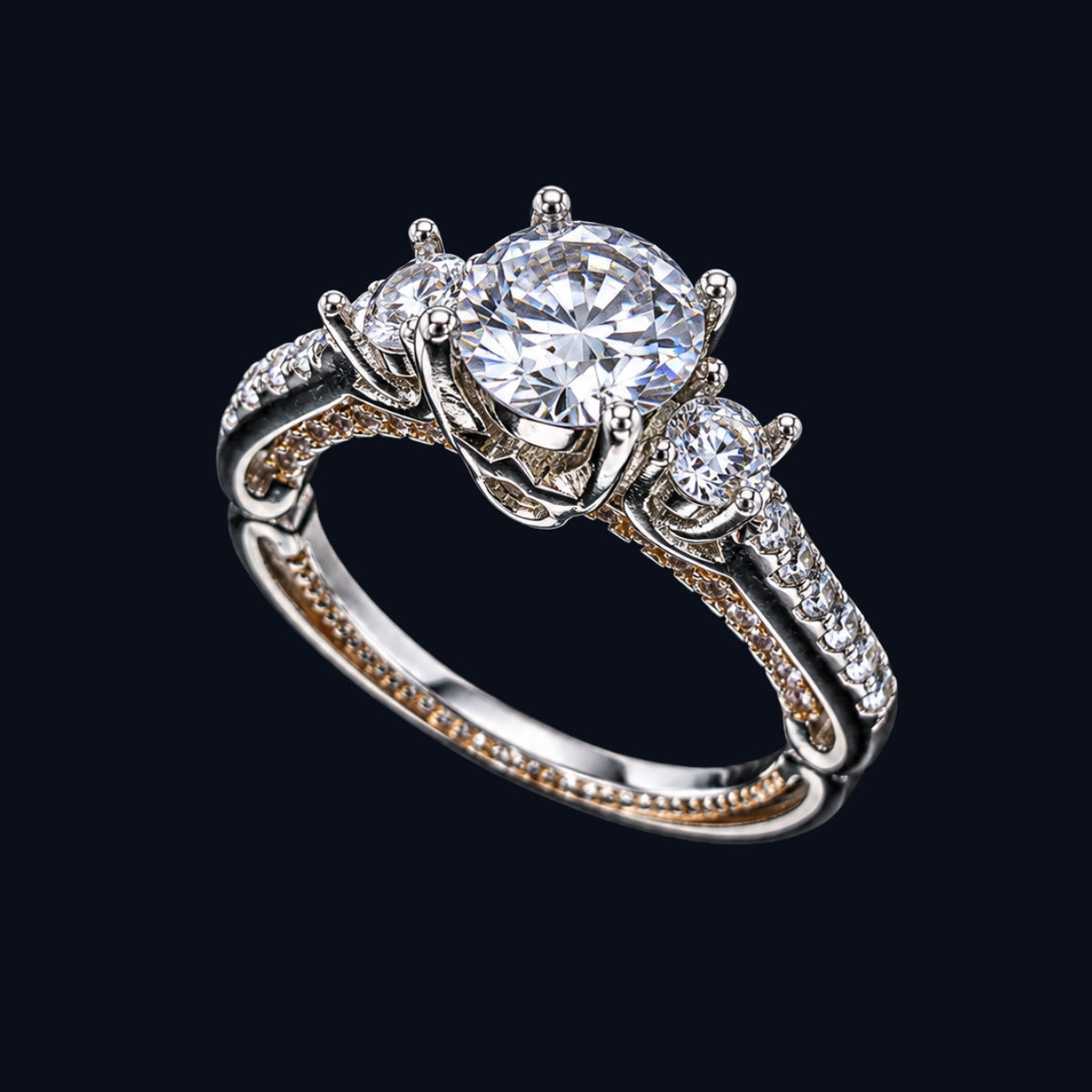 Silver Trinity CZ Ring