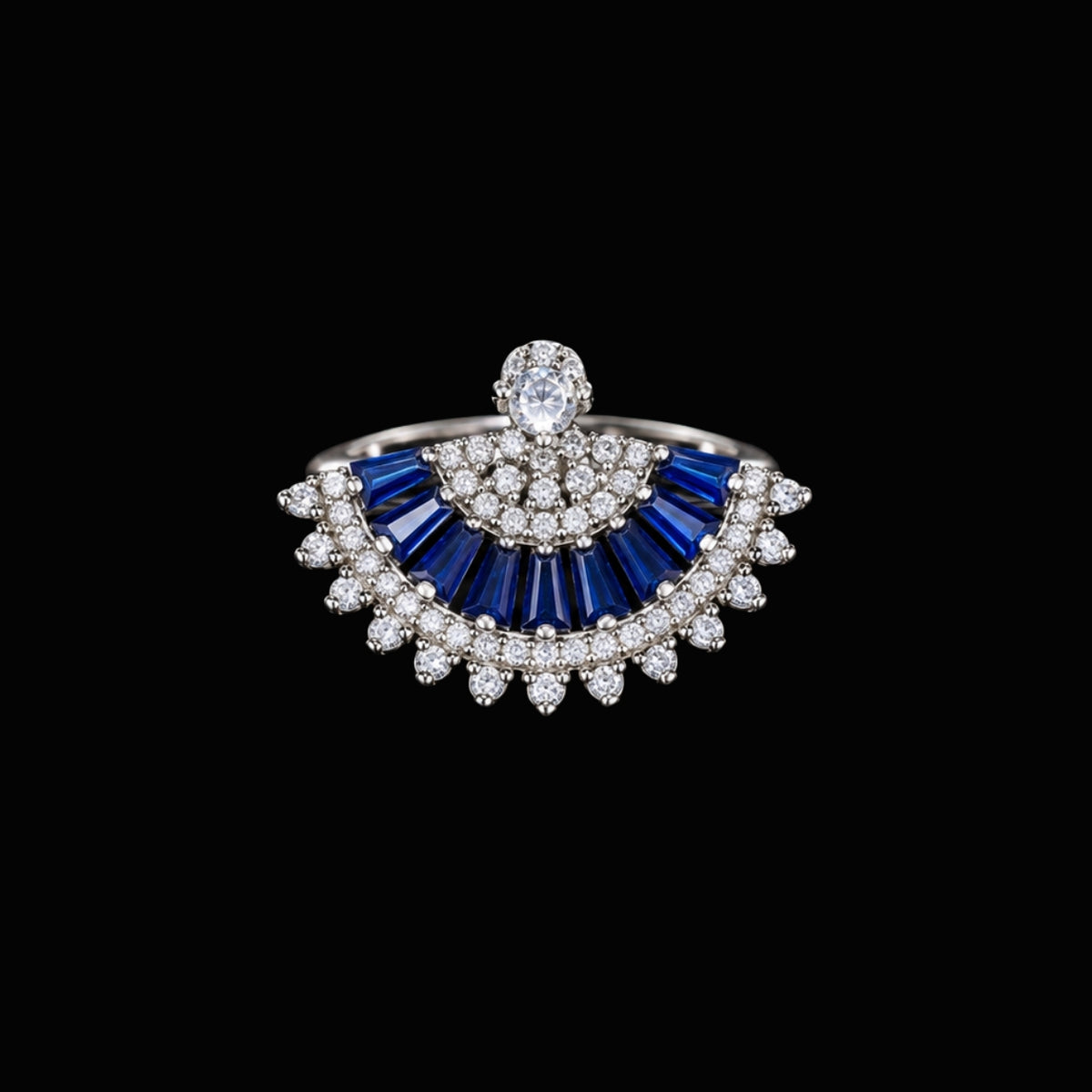 Blue CZ Butterfly Ring