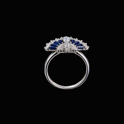 Blue CZ Butterfly Ring
