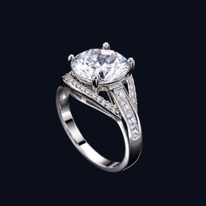 Silver Split Shank Solitaire Ring