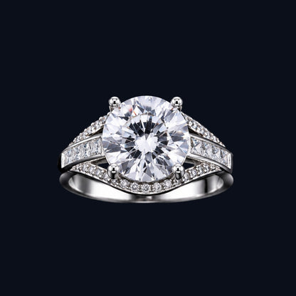 Silver Split Shank Solitaire Ring