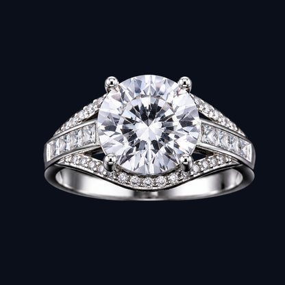Silver Split Shank Solitaire Ring