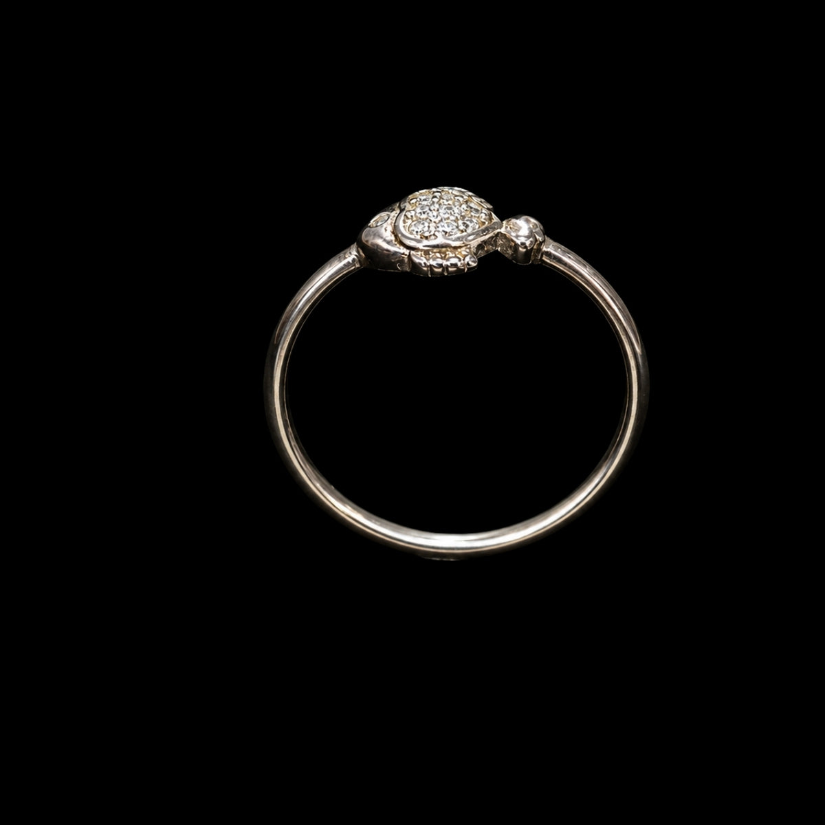 Silver CZ Ring with Enamel Work