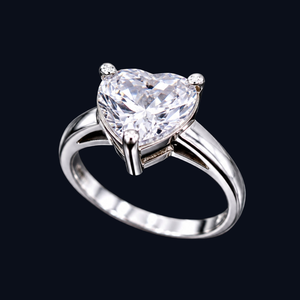 Heart-Shaped CZ Ring
