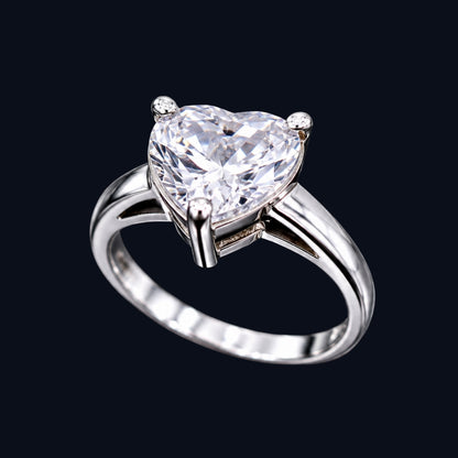 Heart-Shaped CZ Ring