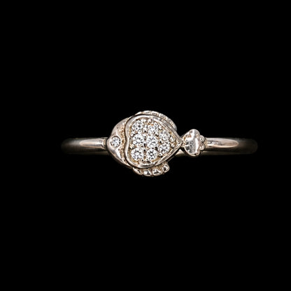 Silver CZ Ring with Enamel Work