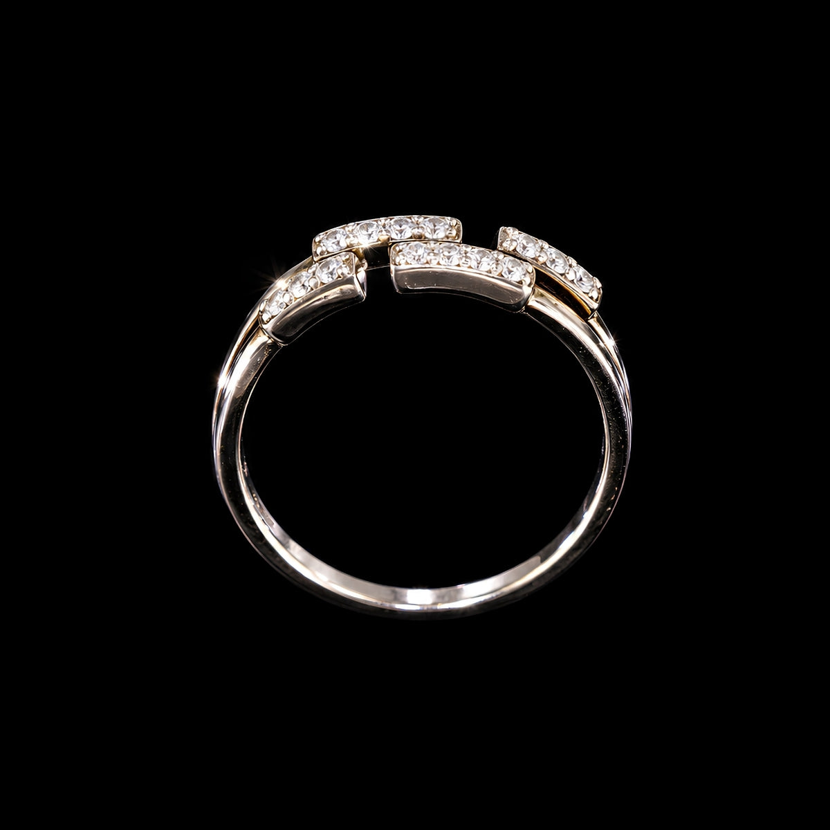 Gold CZ Bar Ring