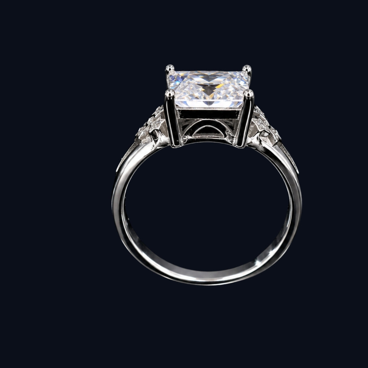 Silver Princess CZ Star Ring