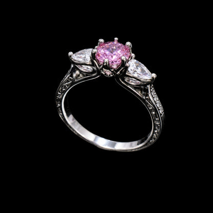 Pink and White CZ Ring