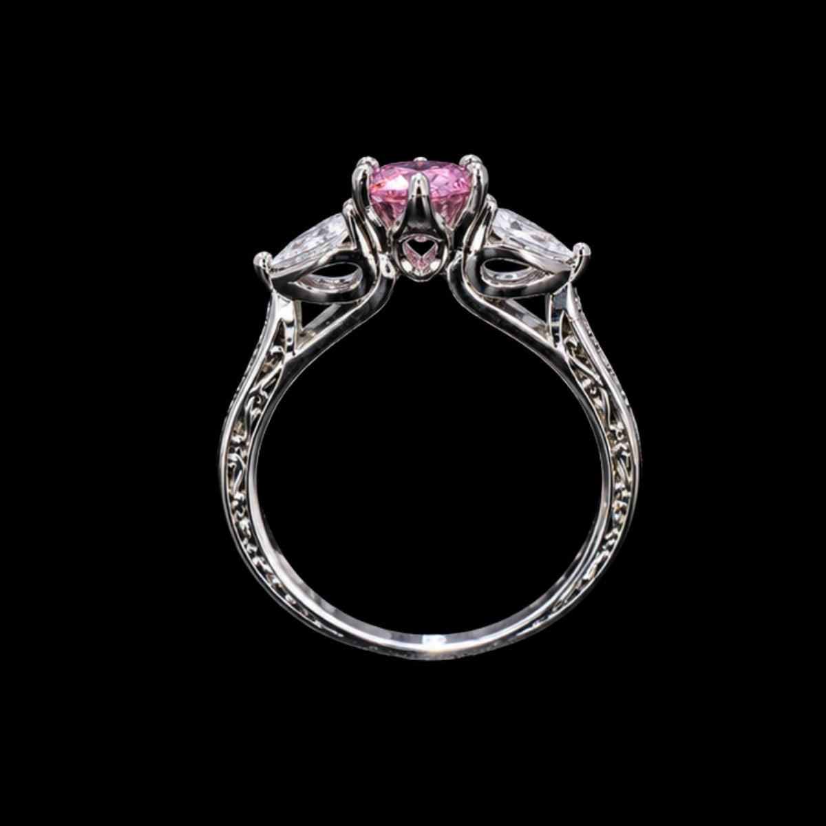 Pink and White CZ Ring