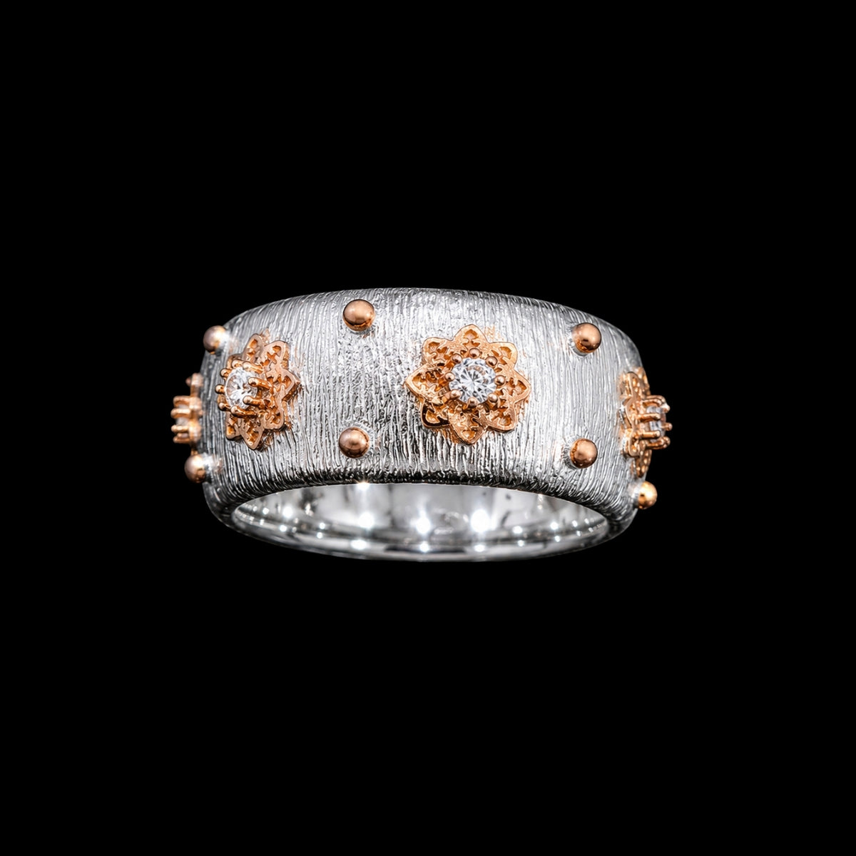 Gold and Silver Tone Ring with CZ Stones