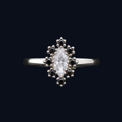 Silver CZ Sunburst Cluster Ring