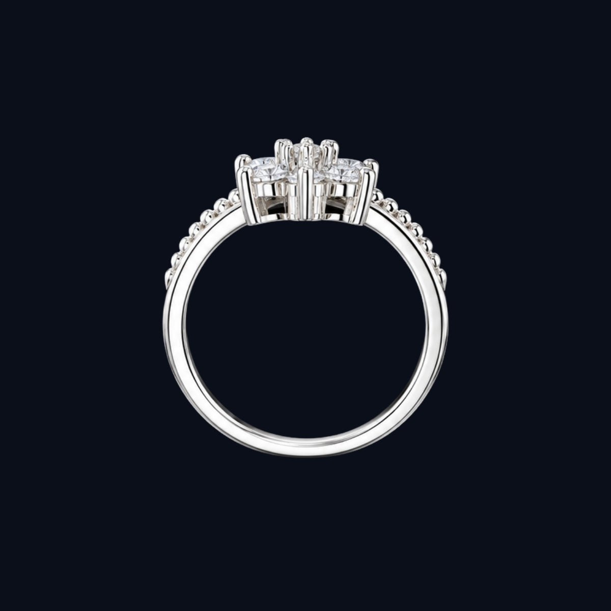 Silver CZ Flower Cluster Ring