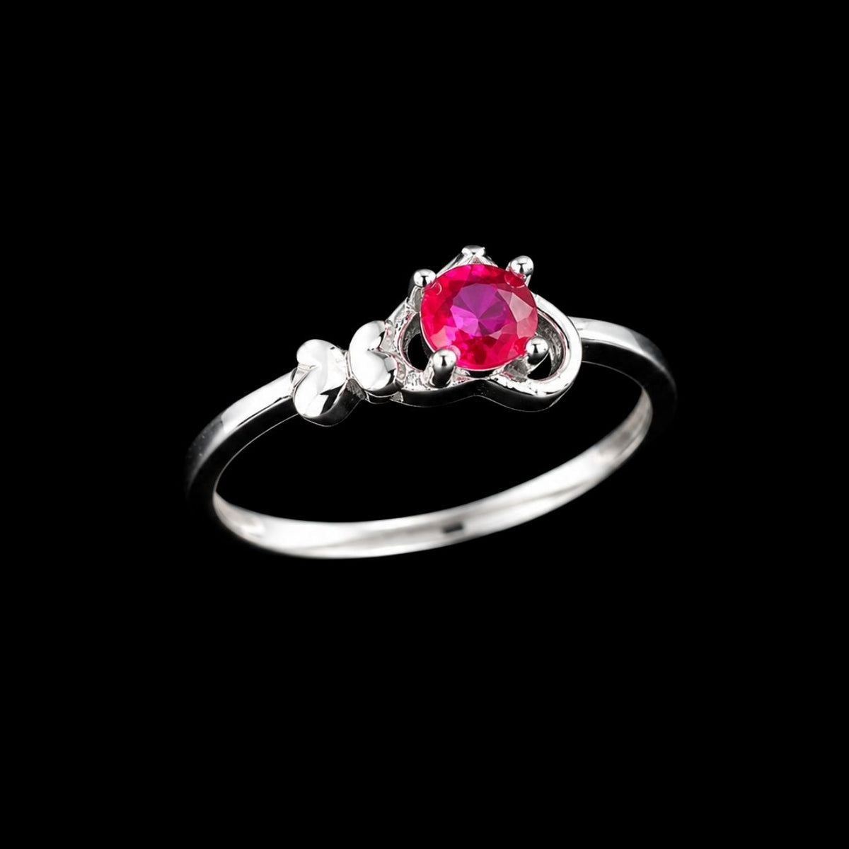 Silver Ring with Pink Gemstone