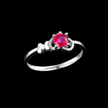 Silver Ring with Pink Gemstone