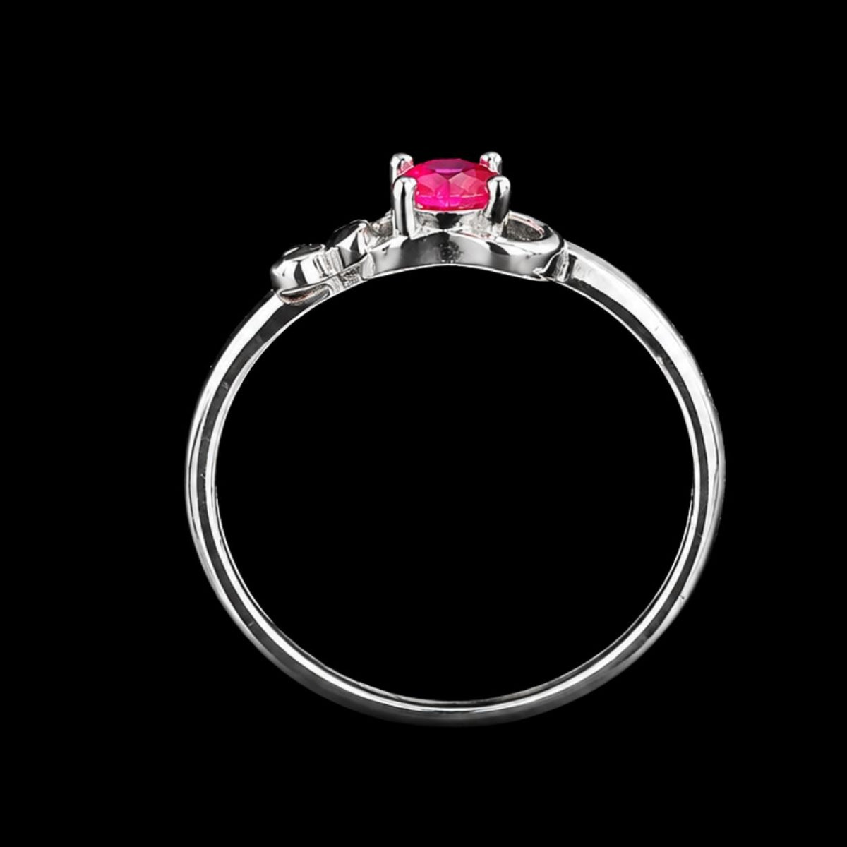 Silver Ring with Pink Gemstone