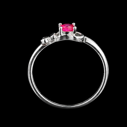 Silver Ring with Pink Gemstone