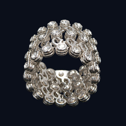 Silver CZ Quatrefoil Link Bracelet