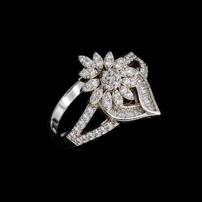 Floral Silver Ring