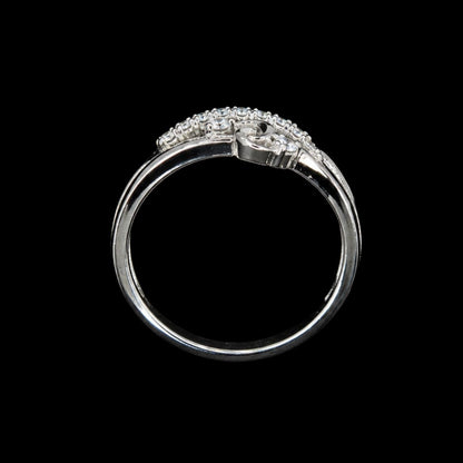 Silver CZ Ring with Swirl Design