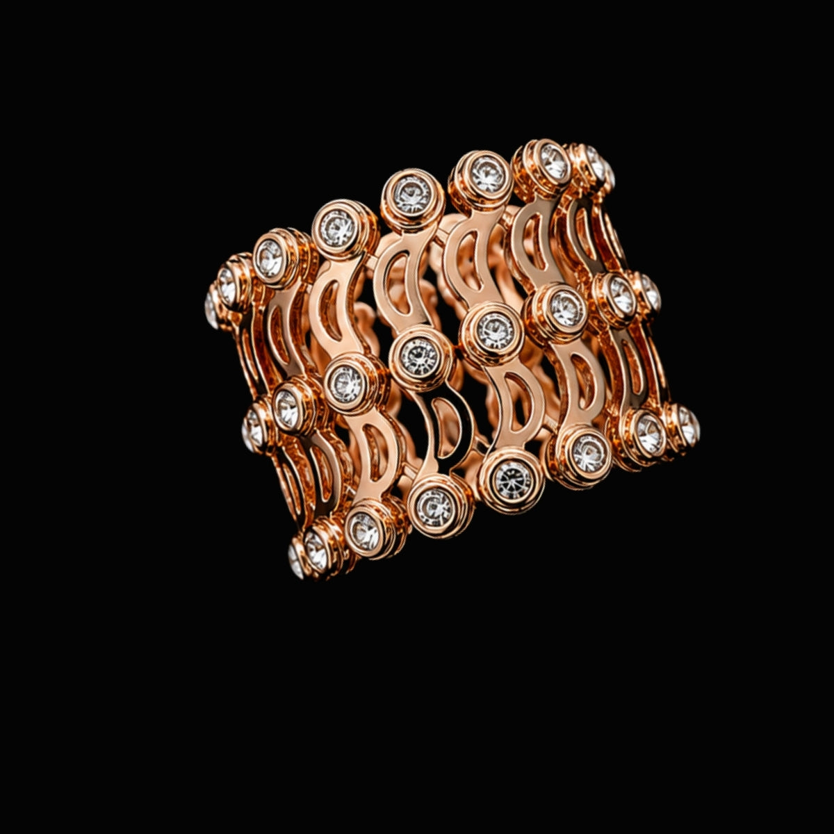 Rose Gold CZ Chain Link Bracelet