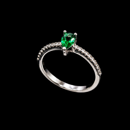 Emerald and CZ Ring
