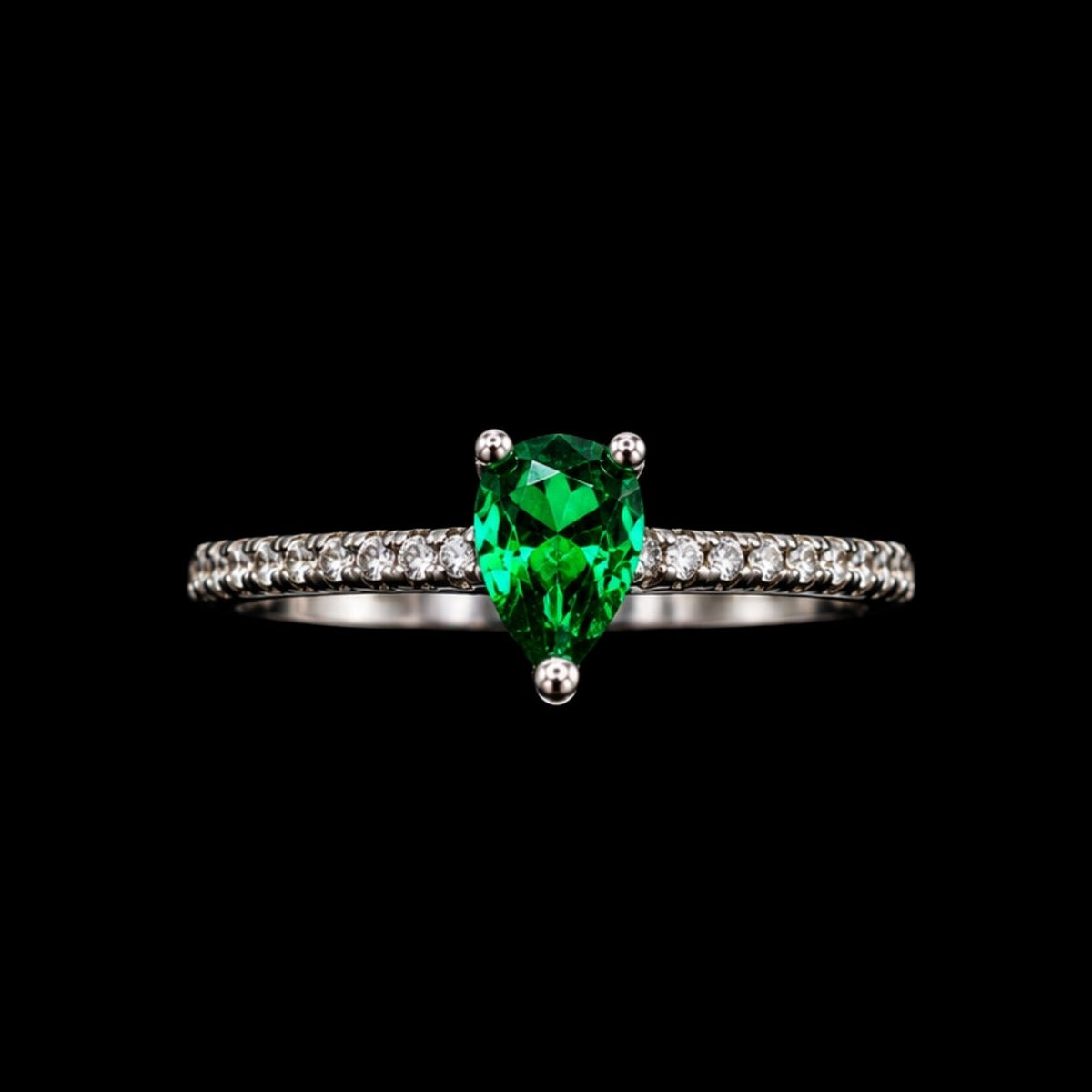Emerald and CZ Ring