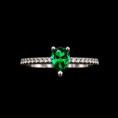 Emerald and CZ Ring