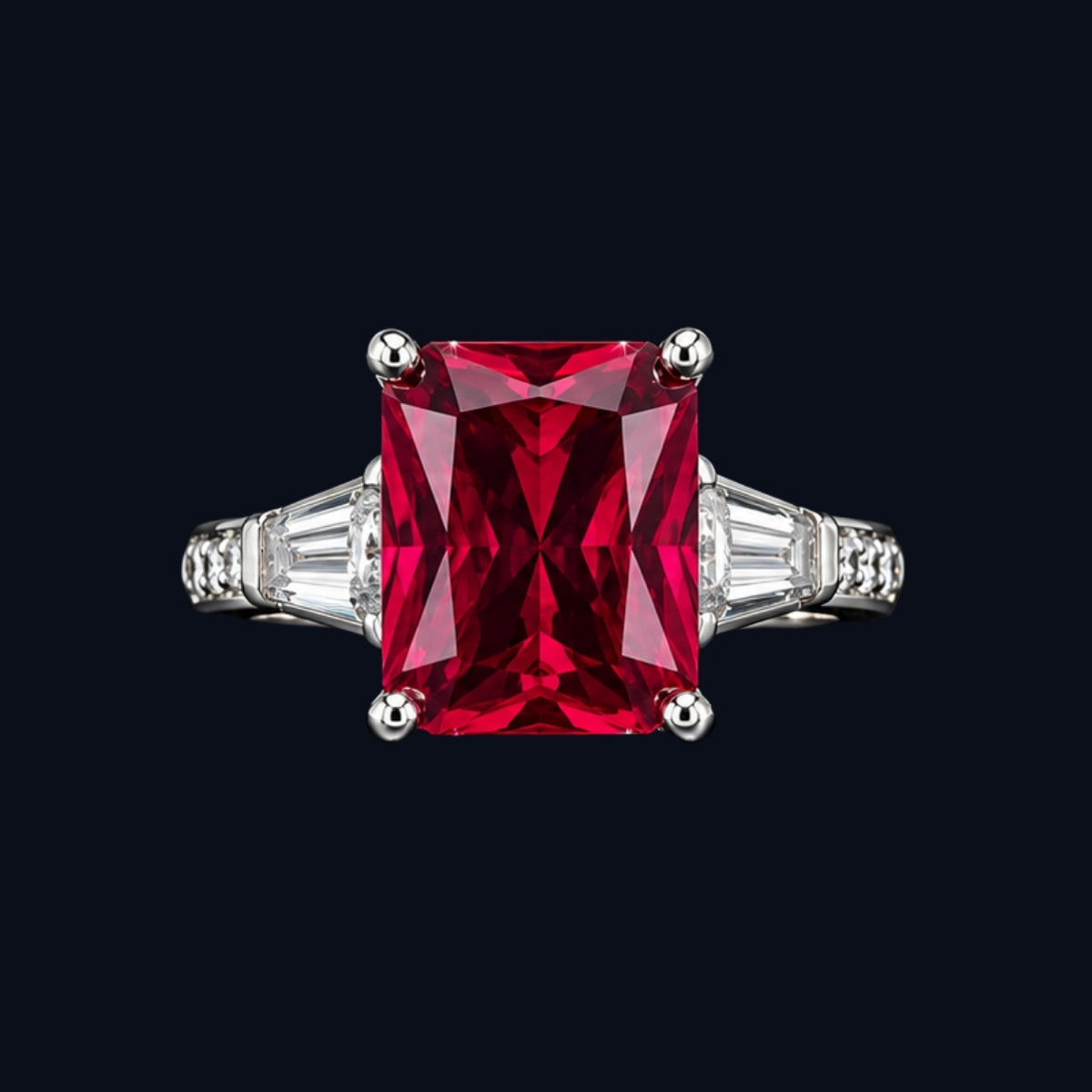 Ruby and CZ Stone Ring