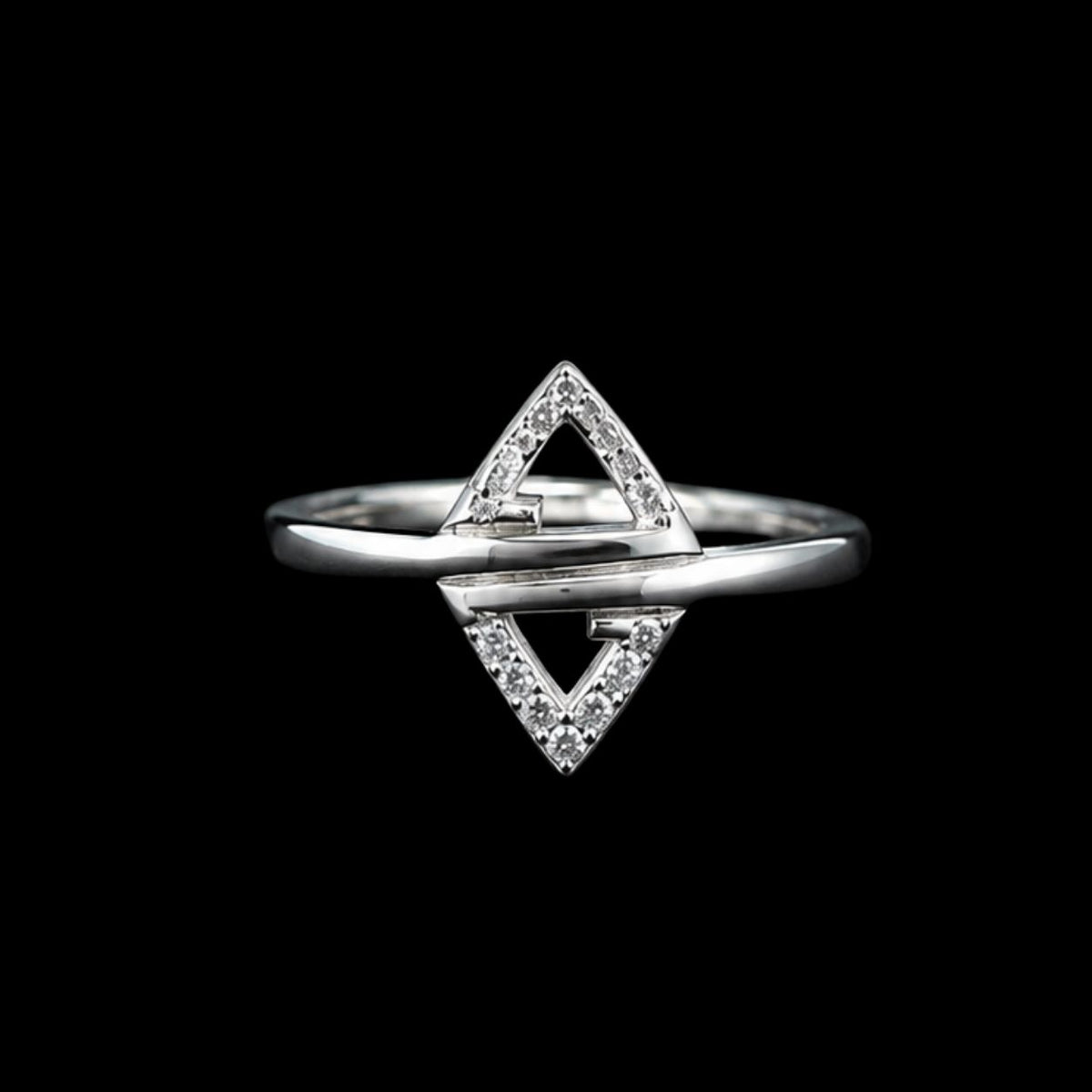 Triangle CZ Ring
