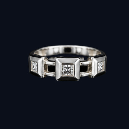 Silver CZ Chain Ring