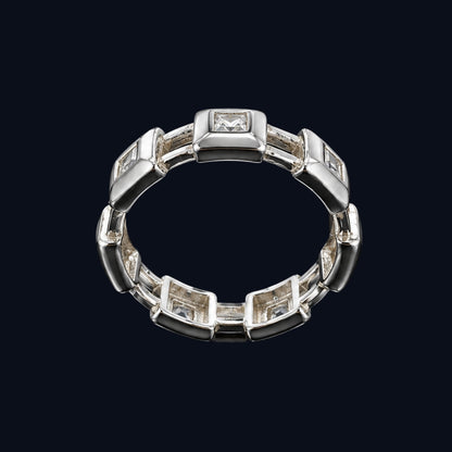 Silver CZ Chain Ring