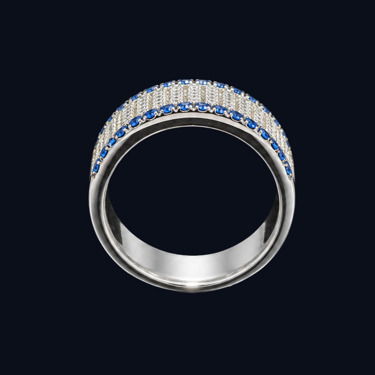 Blue and White CZ Ring