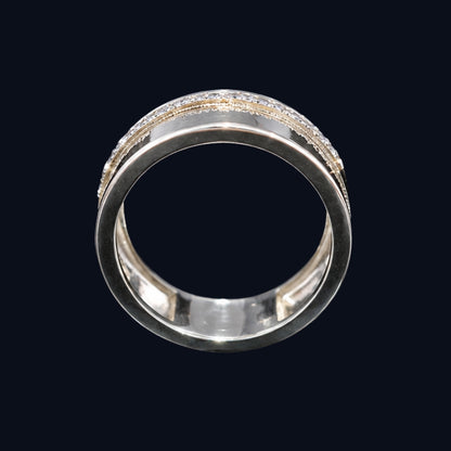 Silver Gold-Channel CZ Band