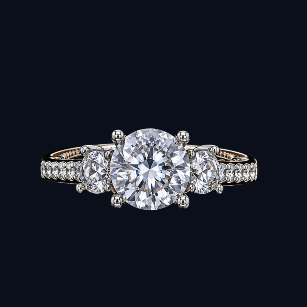 Silver Trinity CZ Ring