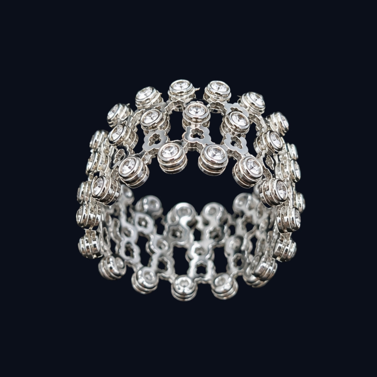 Silver Beaded Chain Link Bracelet