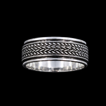 Silver Band Ring with Enamel Work