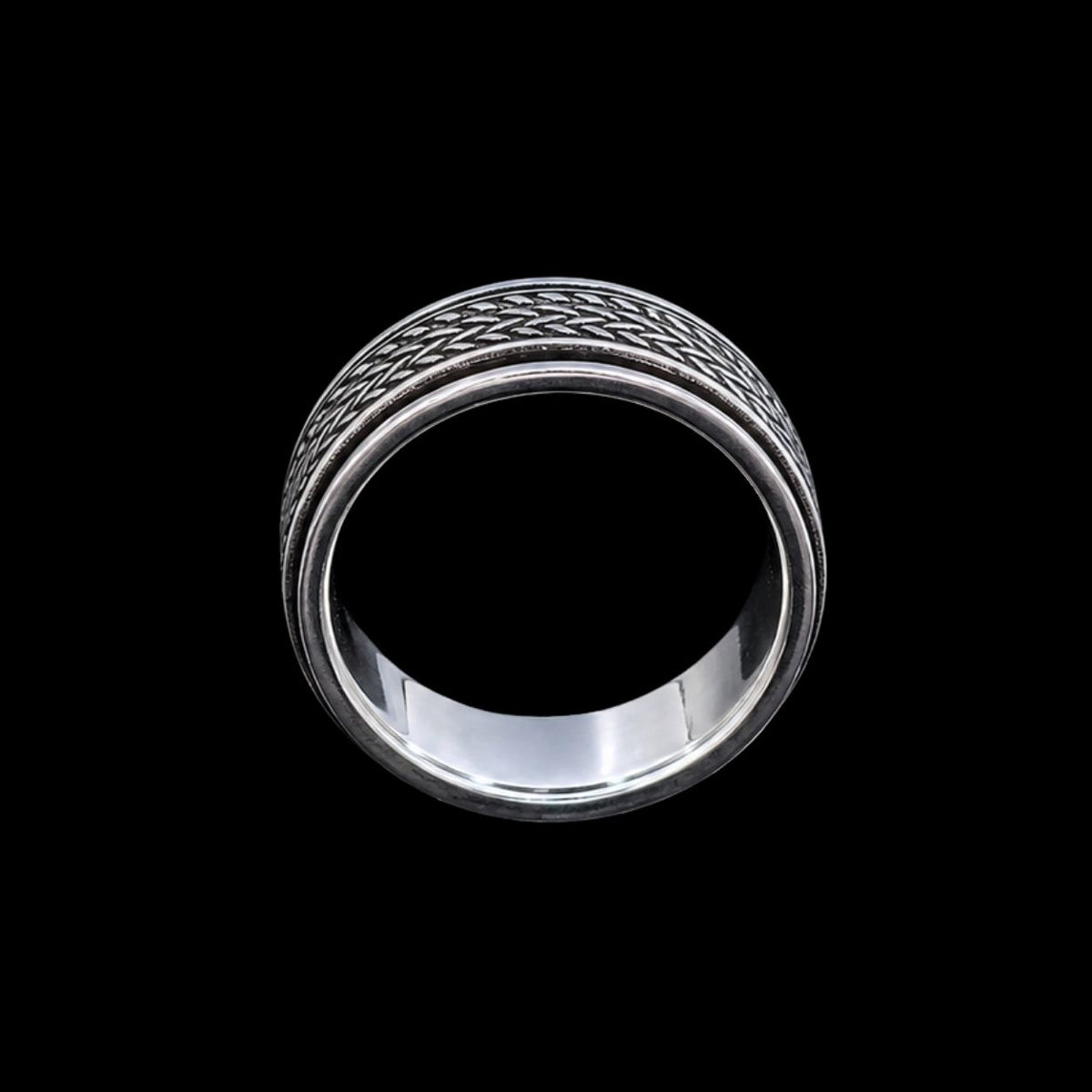 Silver Band Ring with Enamel Work