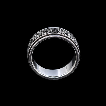 Silver Band Ring with Enamel Work