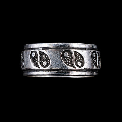 Silver Band with Paisley Design